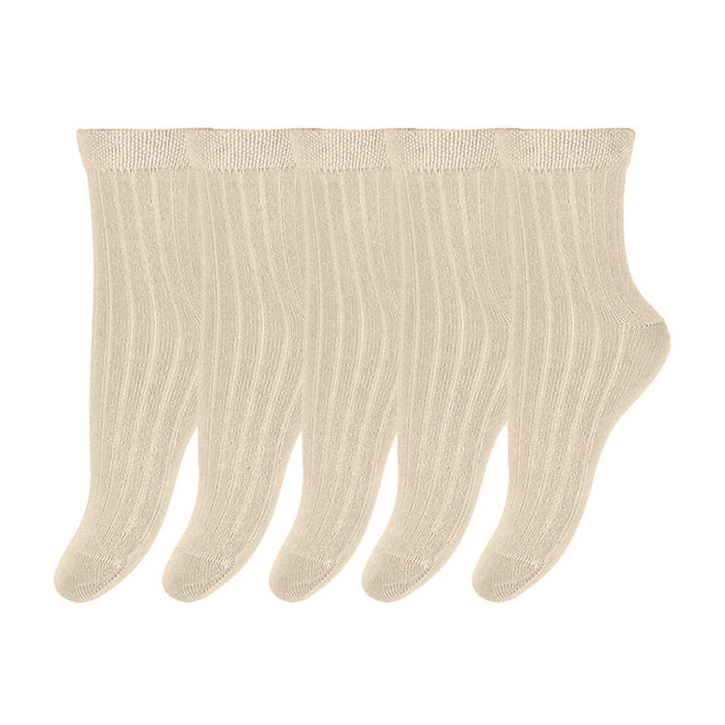 Minipop Strømper - Bambus - 5-pak - Off White