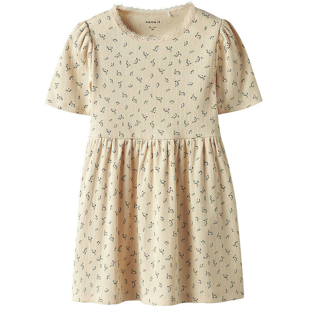 Name It Kjole - Rib - NmfHoise - Sun Kiss m. Blomster