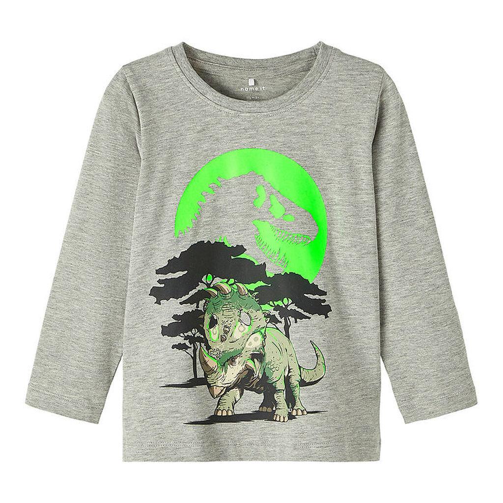 Name It Bluse - NmmPjank Jurassic - Grå Meleret