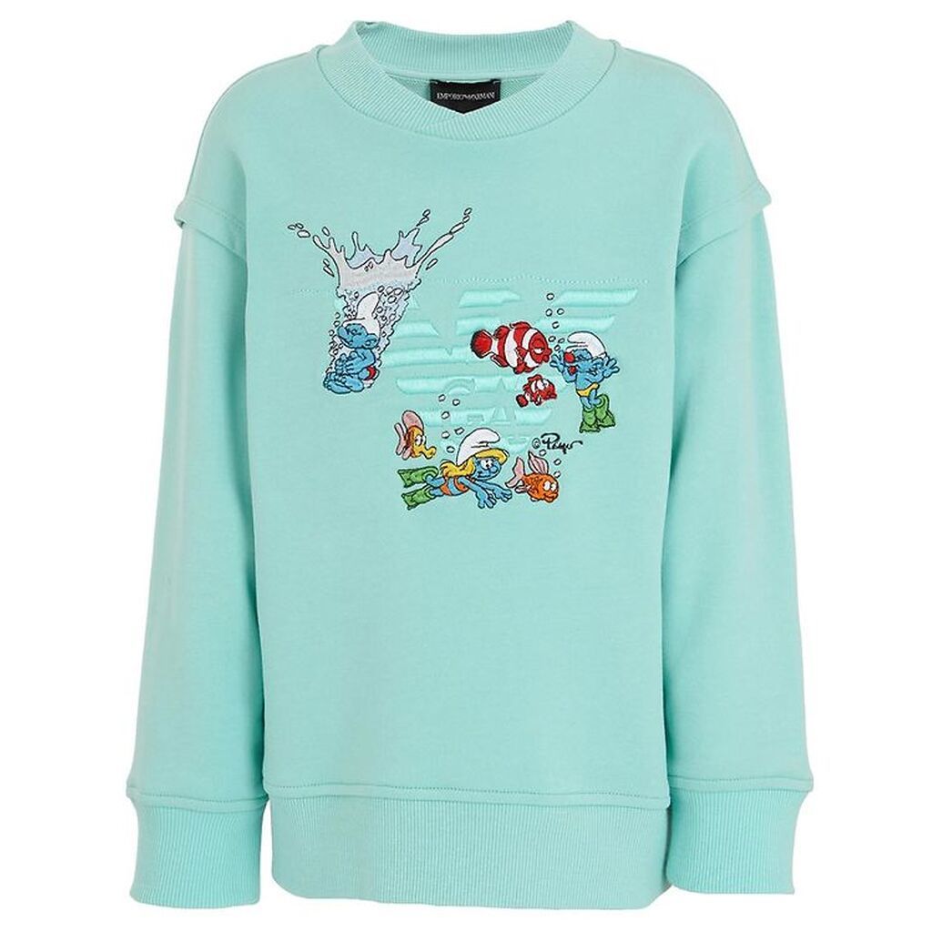 Emporio Armani Sweatshirt - Sabbia Antigua m. Smølfer