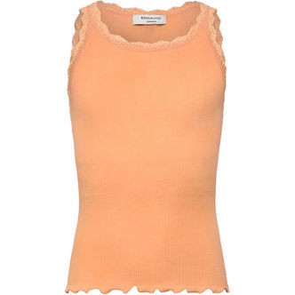Rosemunde Top - Rib - Balta - Peach Fuzz m. Blonder