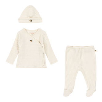 Konges Sløjd Sæt - Rib - Nia - Lemon m. Hulmønster