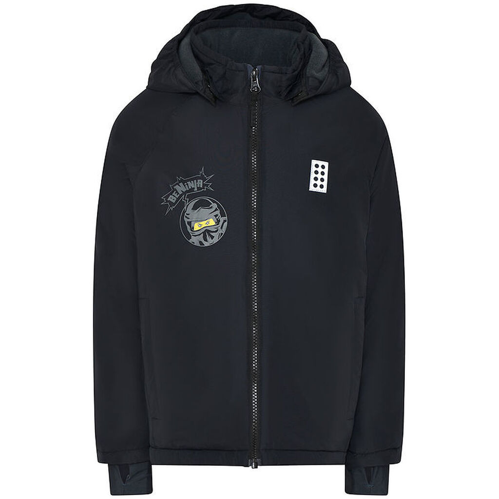 LEGOÂ® Ninjago Vinterjakke - LWJesse 607 - Sort m. Print