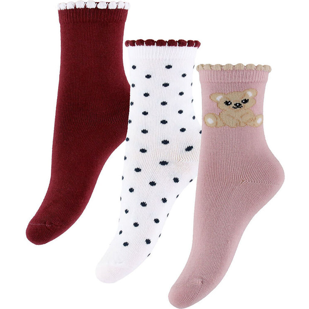 Name It Strømper - NmfRiva - 3-pak - Burgundy