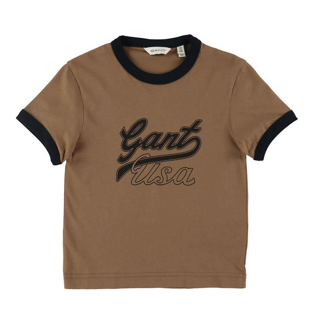 GANT T-shirt - Cropped - Cocoa Brown