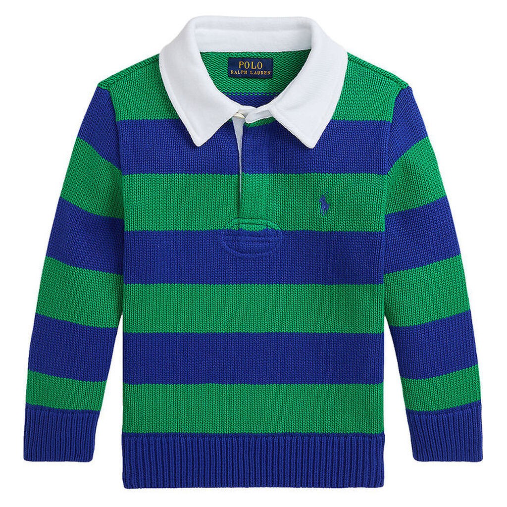 Polo Ralph Lauren Bluse - Strik - Grøn/Blåstribet