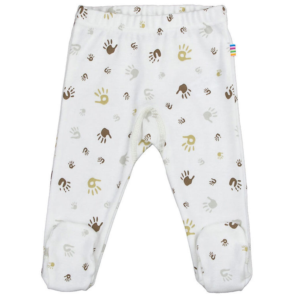Joha Leggings m. Fødder - Off White m. Print