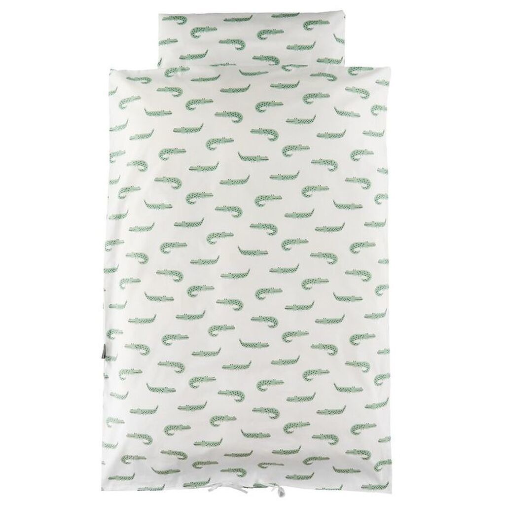 Nørgaard Madsens Sengetøj - Baby - Hvid m. Krokodille