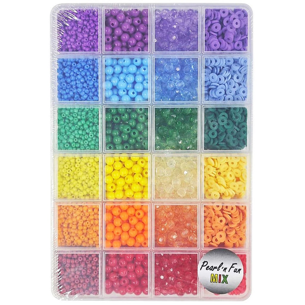 Pearl N Fun Perler - Smykkesæt - Regnbuefarver