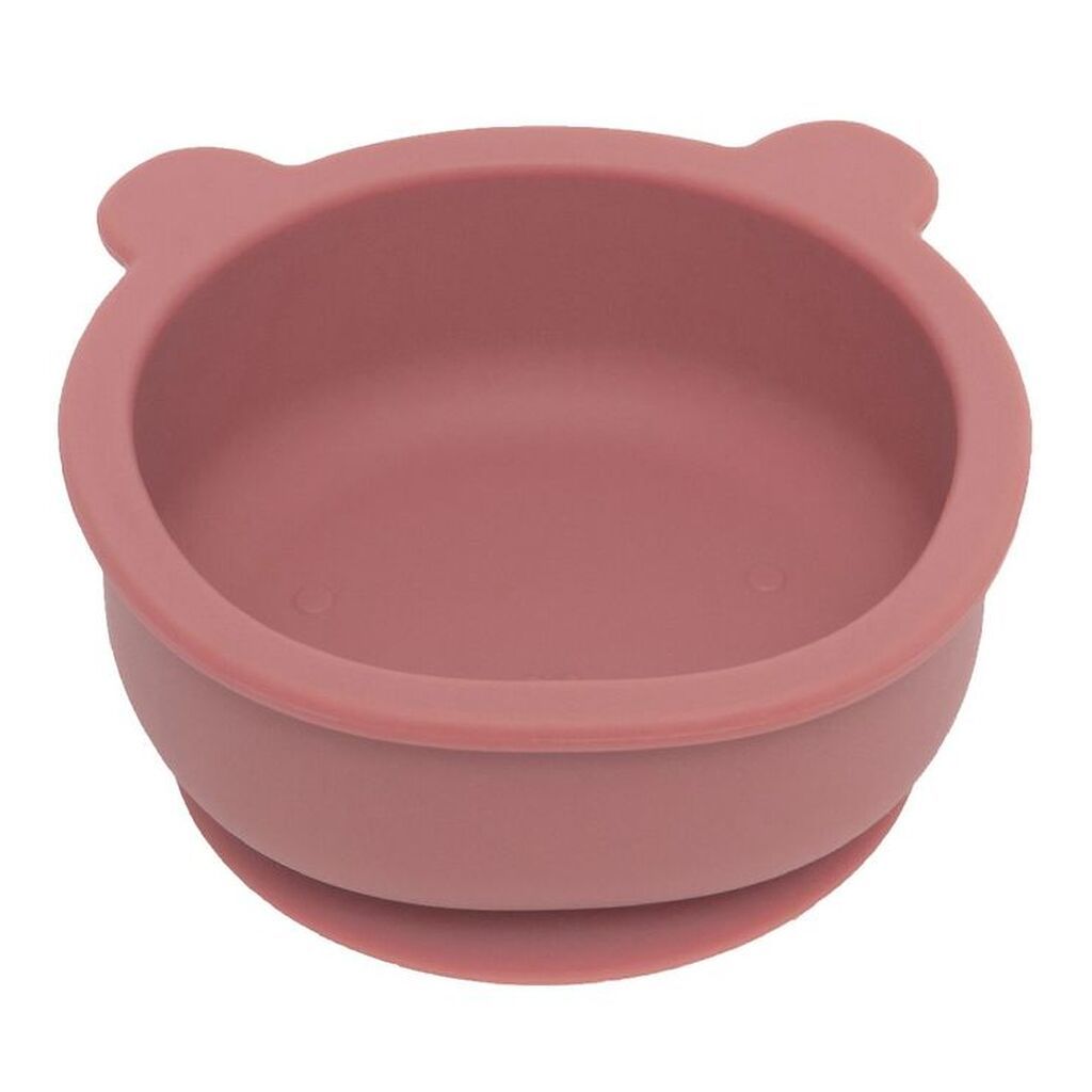 Petit Monkey Skål m. Sugekop - Silikone - Bear - Mahogany Rose