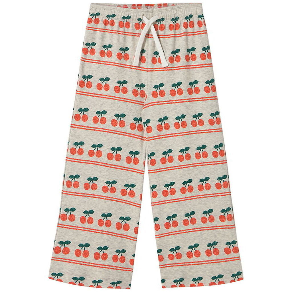 Tiny Cottons Bukser - Rib - Cherry - Light Cream Heather