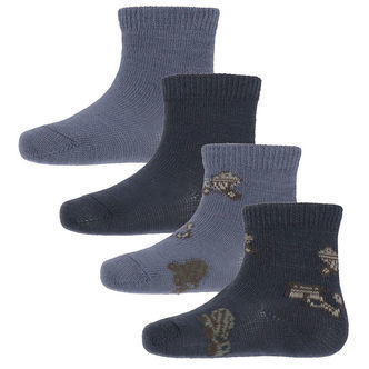 Name It Strømper - Uld/Bomuld - 4 pak - NbmWak - Folkstone Gray/