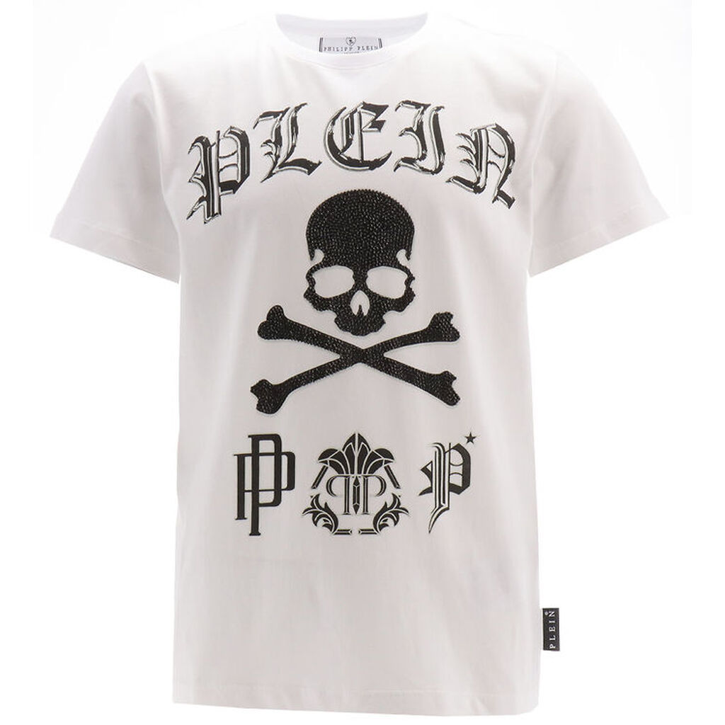 Philipp Plein T-shirt - Hvid m. Sort/Similisten