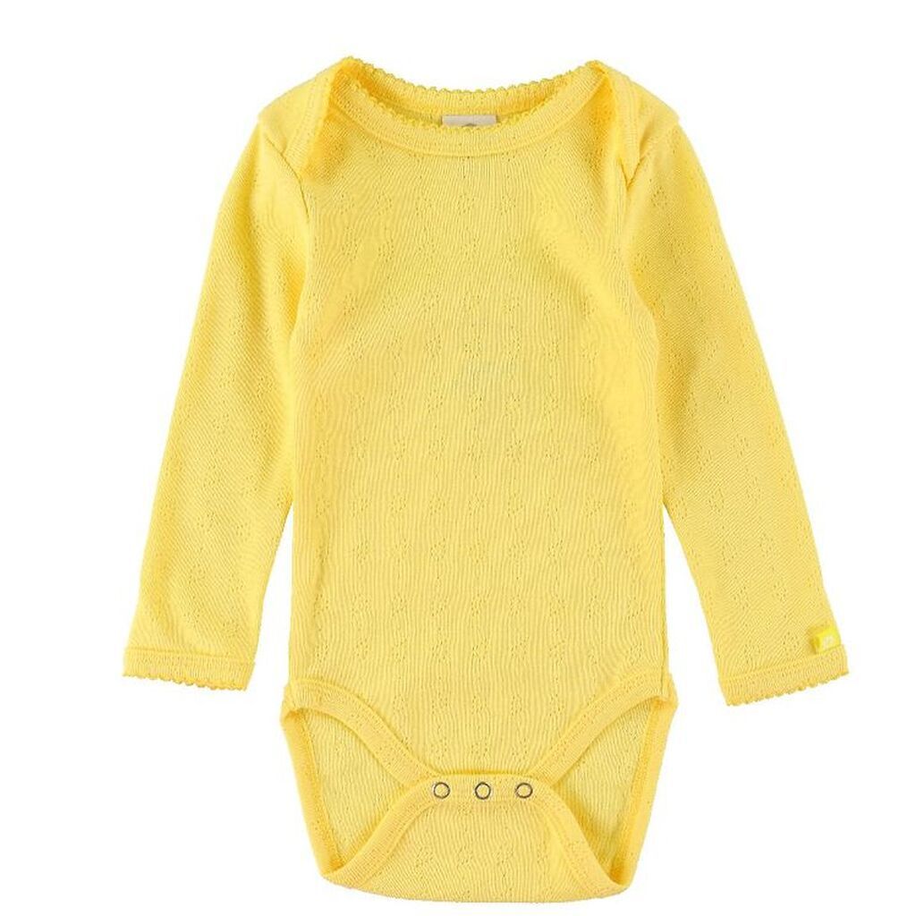 Smallstuff Body l/æ - Heart Jaquard - Soft Yellow m. Hulmønster