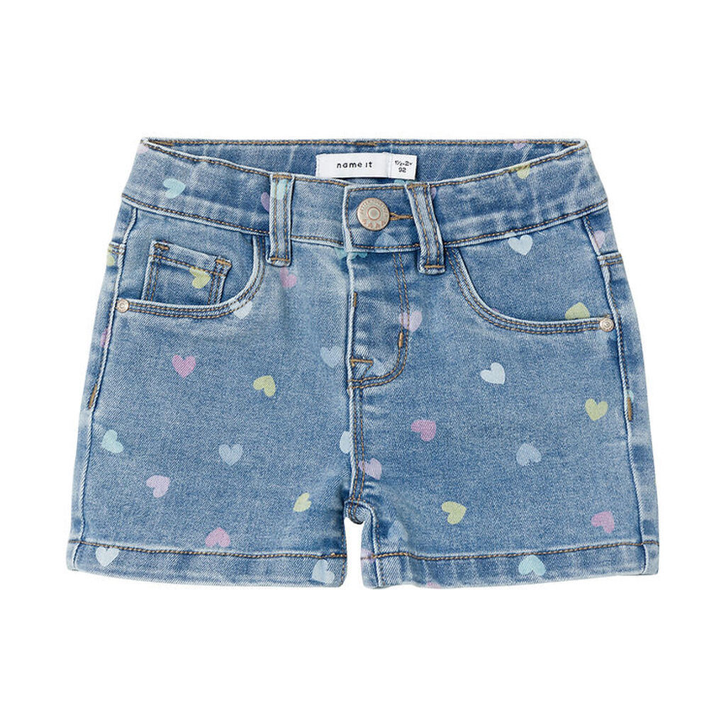 Name It Shorts - Slim - NmfSalli - Medium Blue Denim/Hearts