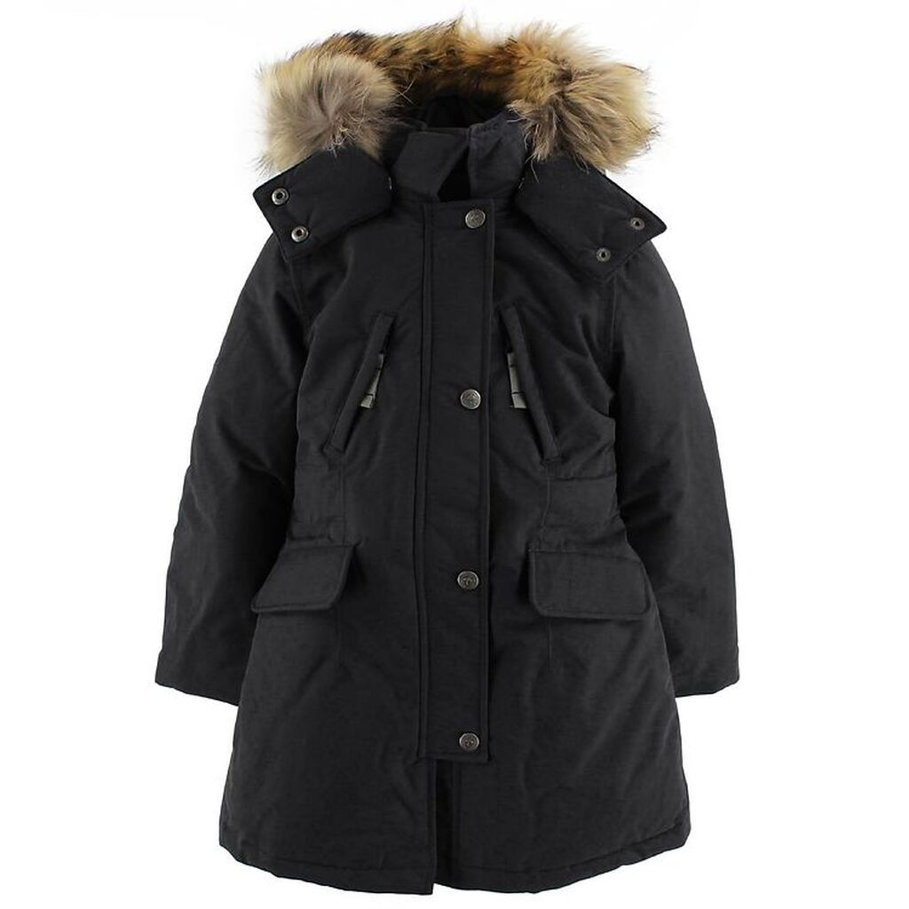 Ver de Terre Dunfrakke m. Pels - Sort