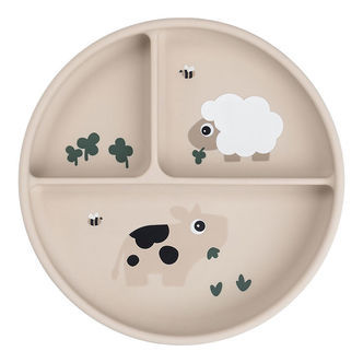 Done By Deer Stick And Stay Inddelt Tallerken - Tiny Farm - Sand