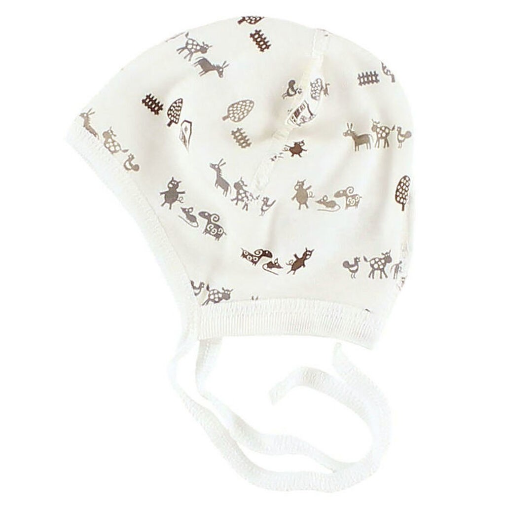 Joha Babyhjelm m. ører - Creme m. Dyr