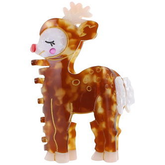 By Stær Hårklemme - Rensdyr - 9x5 cm - Brun