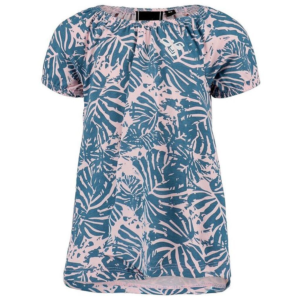 Hummel Kjole - HMLLarna - Lyserød/Blå m. Blade