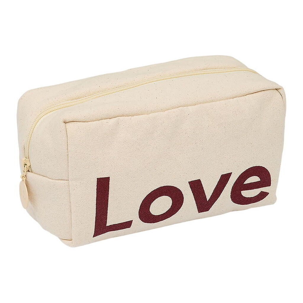Design Letters Toilettaske - Love - Natur/Syrrah Burgundy