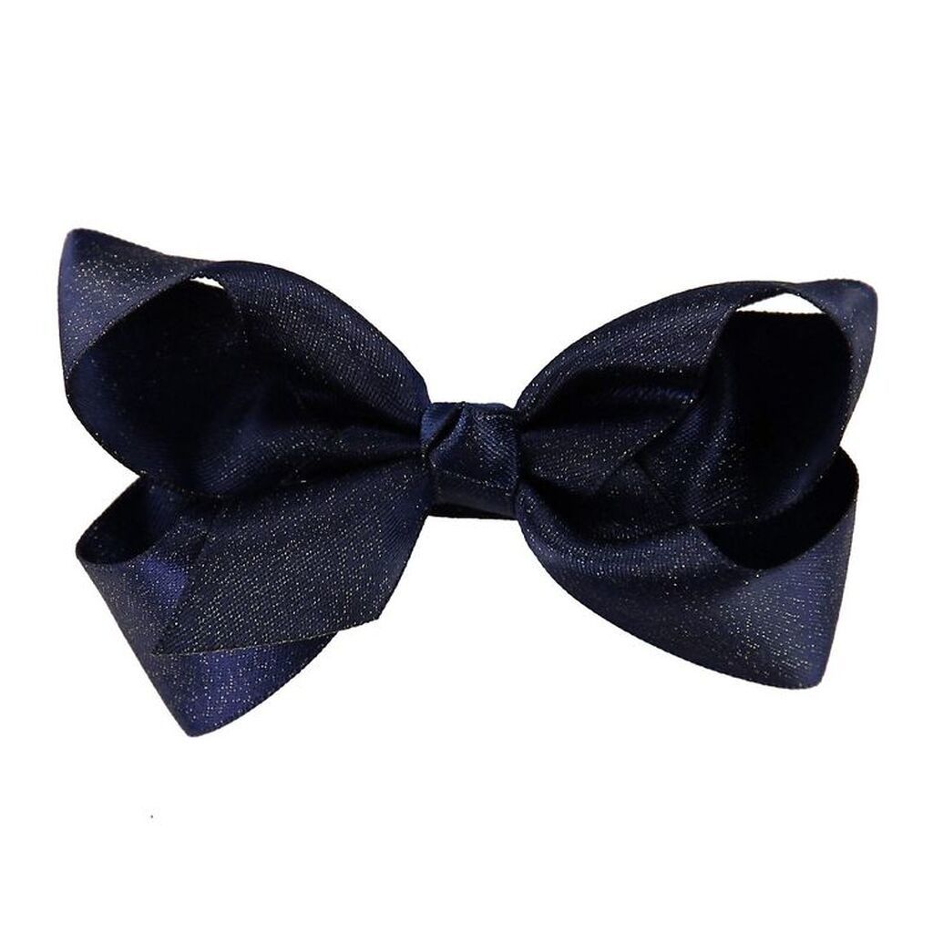 Little Wonders Hårsløjfe - 8 cm - Kornelia - Satin - Navy Glimm