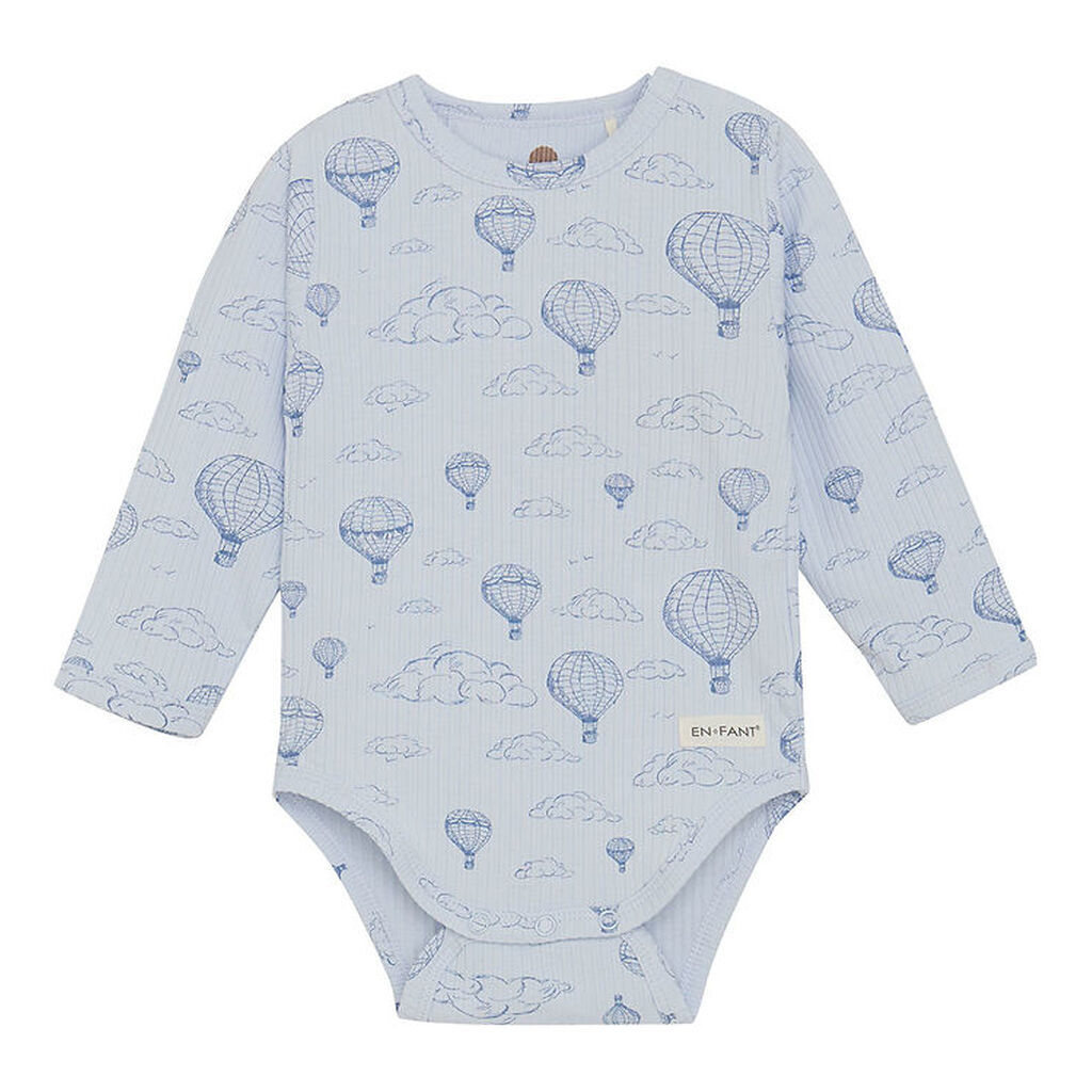 En Fant Body L/æ - Rib - AOP - Arctic Ice