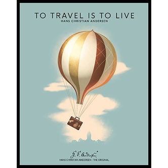 H.C. Andersen Plakat i Ramme - To Travel - 40x50cm - Blå