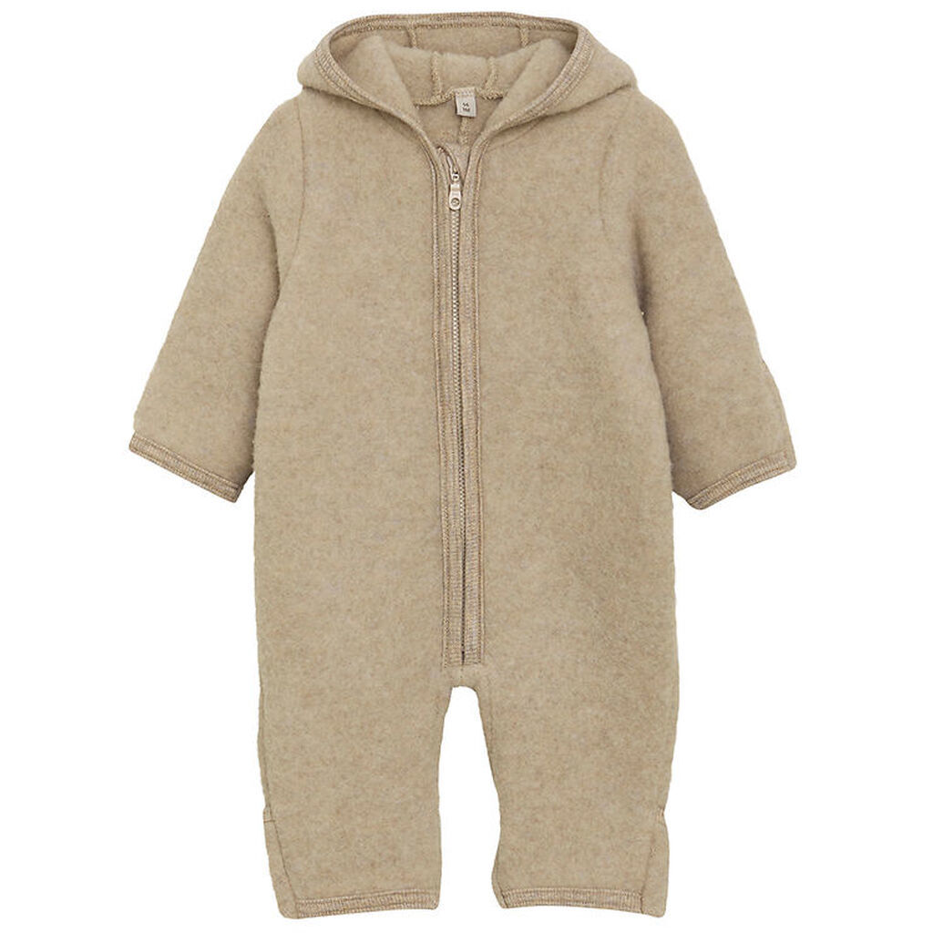 Huttelihut Køredragt - Uldfleece - Camel Melange m. Ører