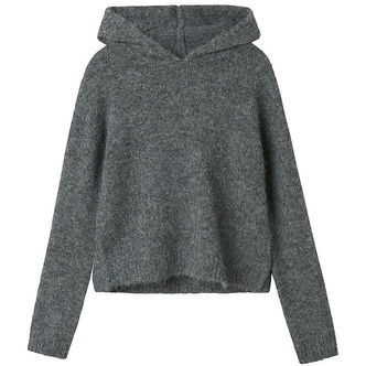 LMTD Hættetrøje - Strik - NlfNulo - Dark Grey Melange