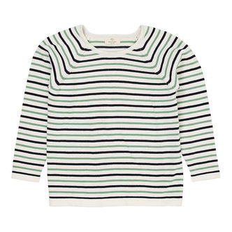 Copenhagen Colors Bluse - Strik - Cream Navy/Green Comb