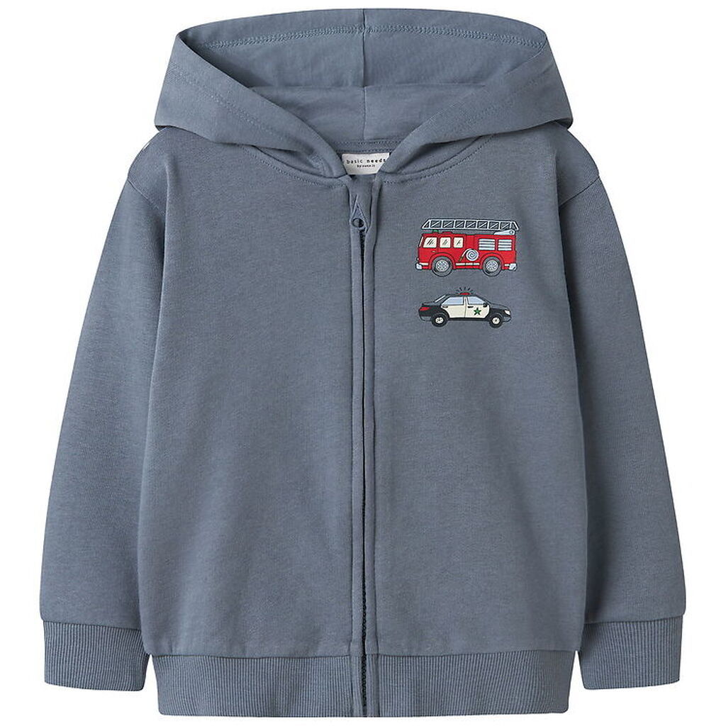 Name It Cardigan m. Hætte - NmmVoltinus - Flint Stone/Fire Truck