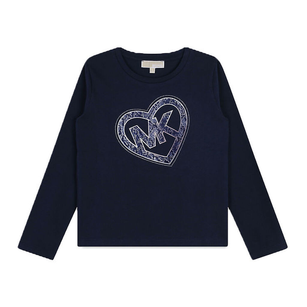 Michael Kors Bluse - Navy/Sølv m. Hjerte