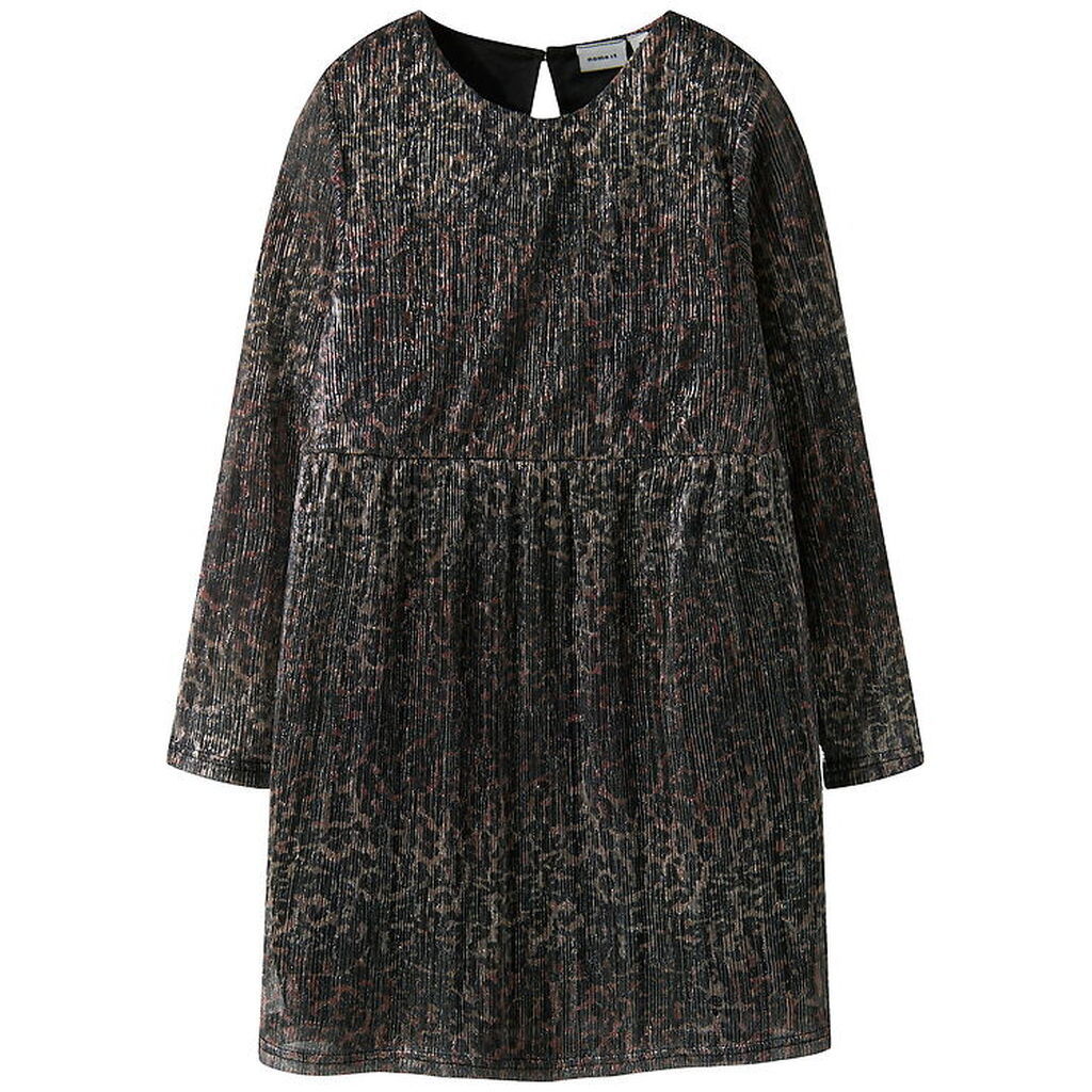 Name It Kjole - Plissé - NkfRisaring - Seal Brown/Leo