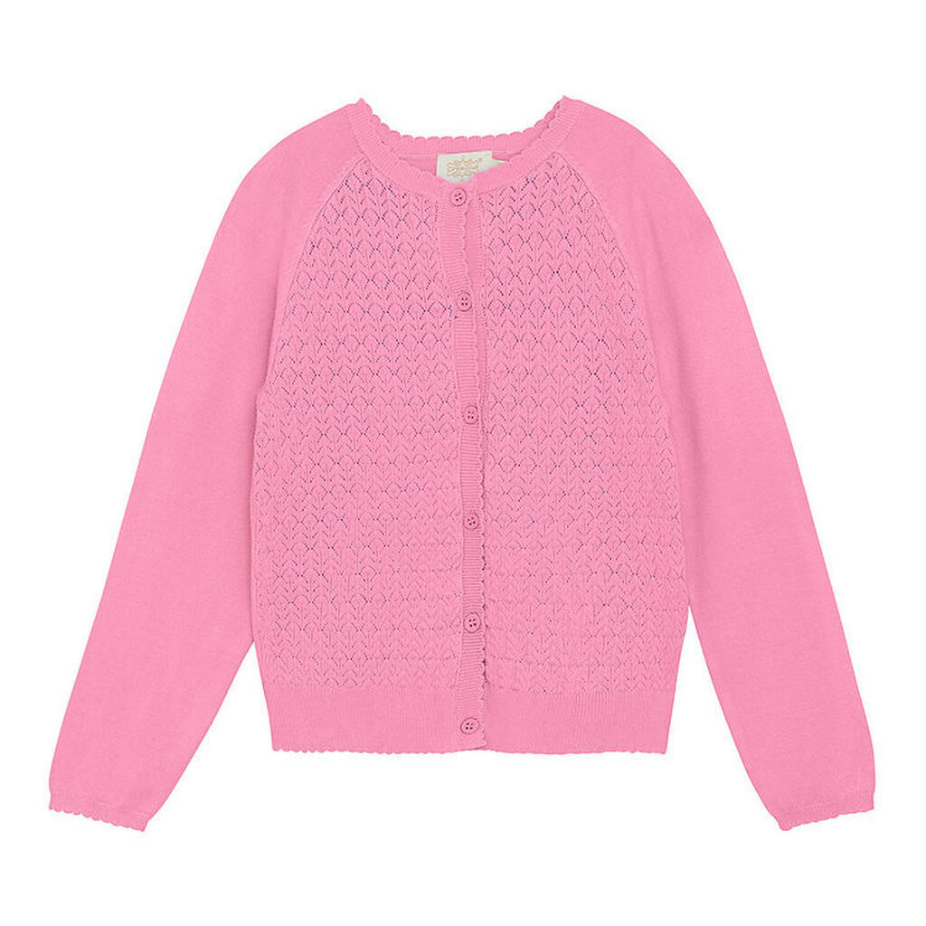 Creamie Cardigan - Strik - Pointelle - Rosebloom