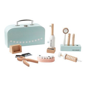 Kids Concept Trælegetøj - Tandlægesæt m. Kuffert - Træ