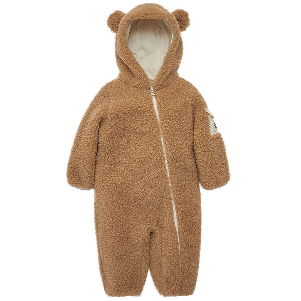 Moncler Køredragt - Teddyfleece - Brun m. Ører