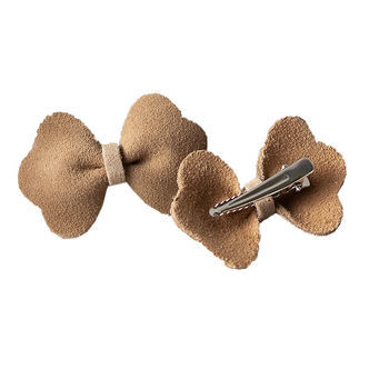 Petit La Busch Hårsløjfer - Bow - 2-pak - 6 x 4 cm - Sand