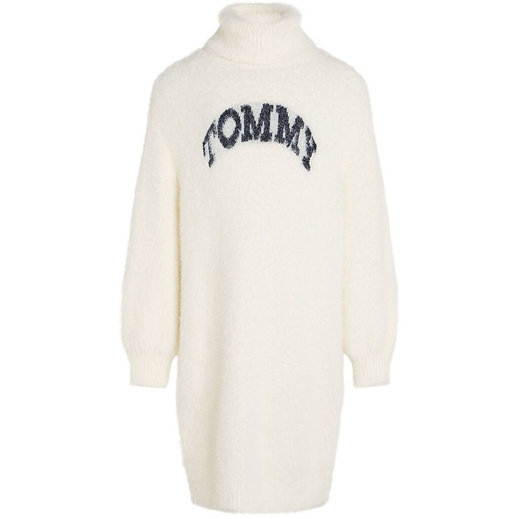 Tommy Hilfiger Kjole - Strik - Turtleneck Fluffy - Ivory Petal