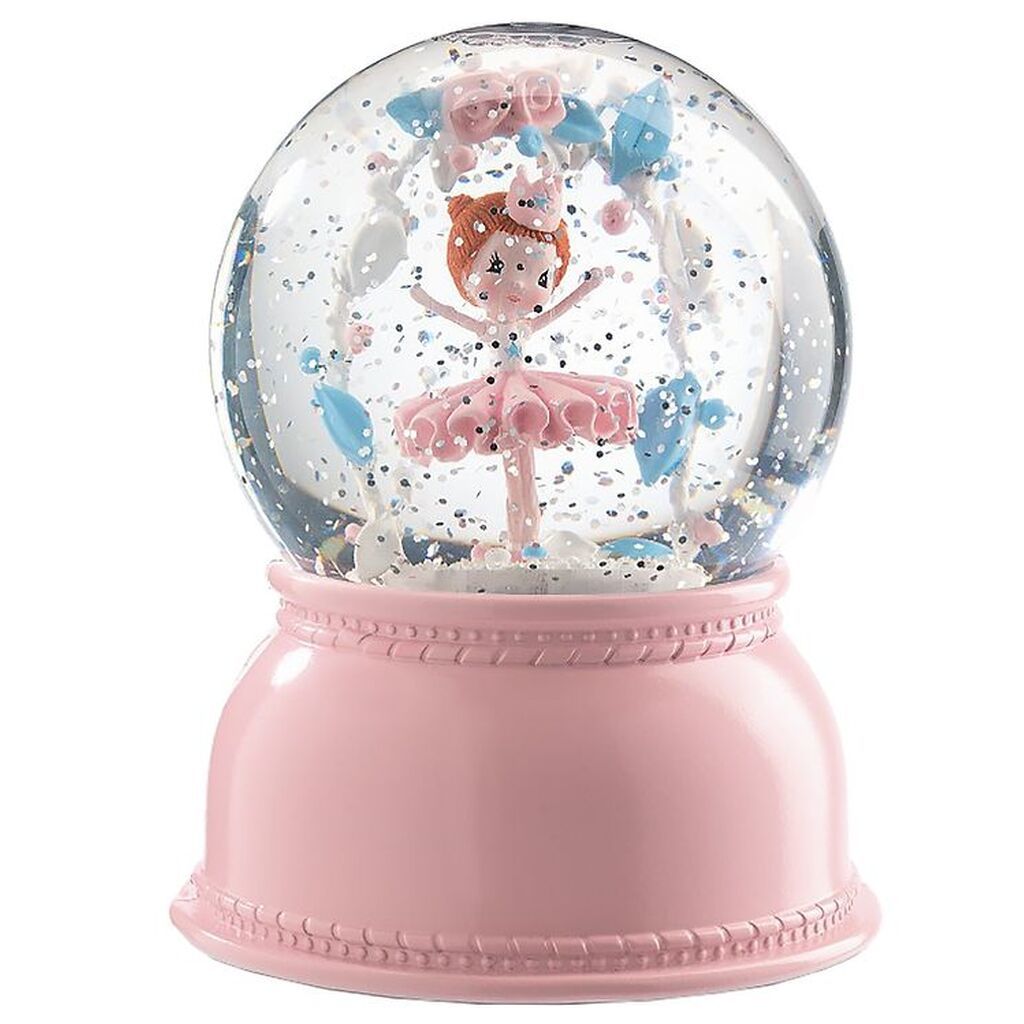 Djeco Snekugle m. Lys - 14 cm - Rosa m. Ballerina