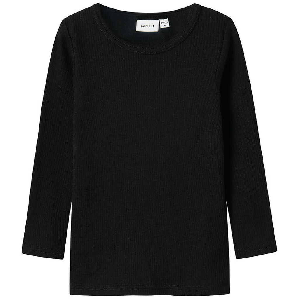Name It Bluse - Uld - Rib - NmnWax - Black