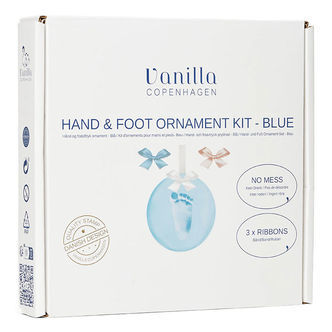 Vanilla Copenhagen Hånd- og Fodaftryk Sæt m. Bånd - Blå