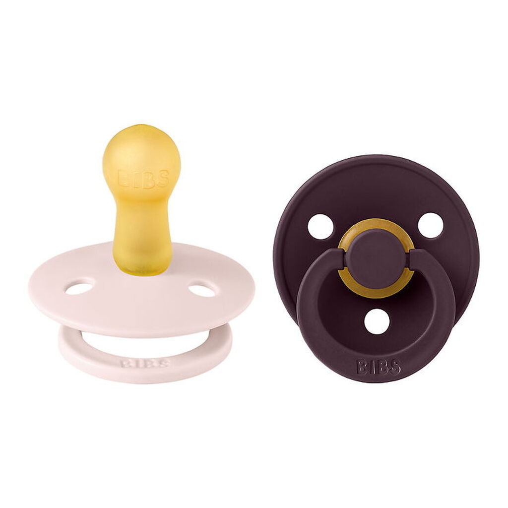 BIBS Colour Sutter - Str. 2 - 2-pak - Rund - Petal/Plum