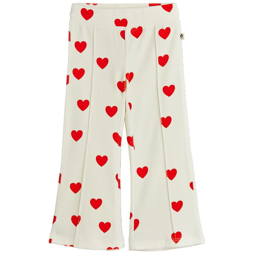 Mini Rodini Velourbukser - Hearts - Hvid