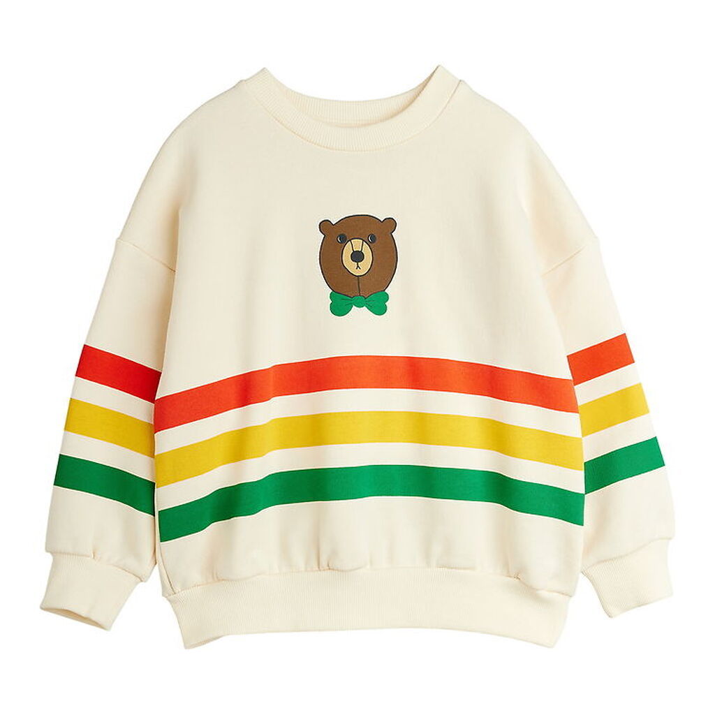 Mini Rodini Sweatshirt - Bear Stripe - Off-White