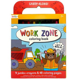 Ooly Farvekridt og malebog - Work Zone - Carry Along