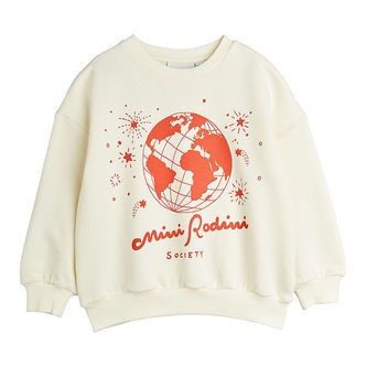 Mini Rodini Sweatshirt - Society - Offwhite/Rød