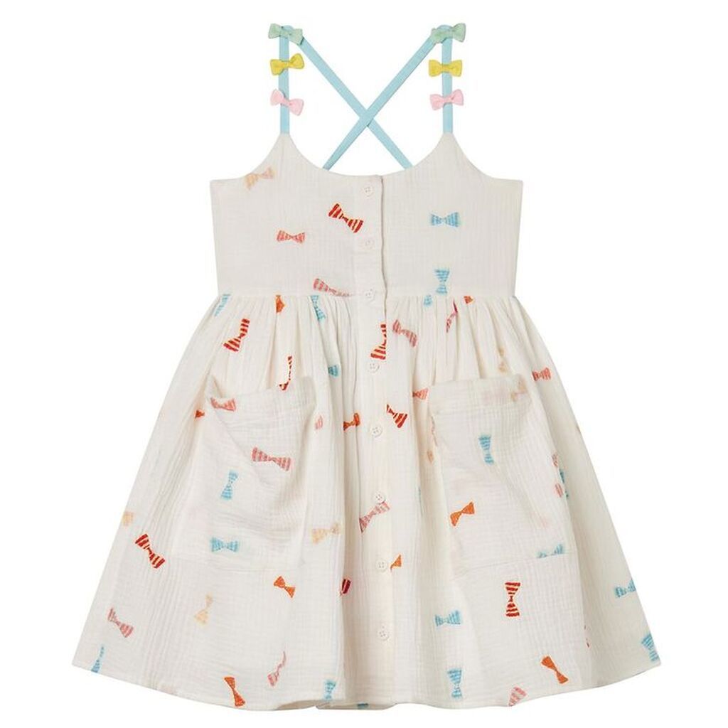 Stella McCartney Kids Kjole - Hvid m. Sløjfer