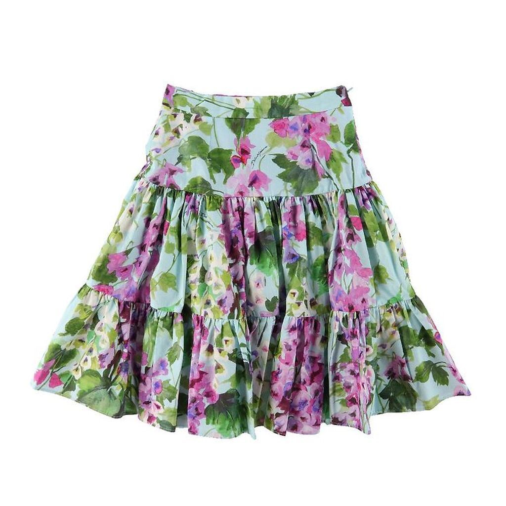 Dolce & Gabbana Nederdel - Renaissance - Blå/Rosablomstret