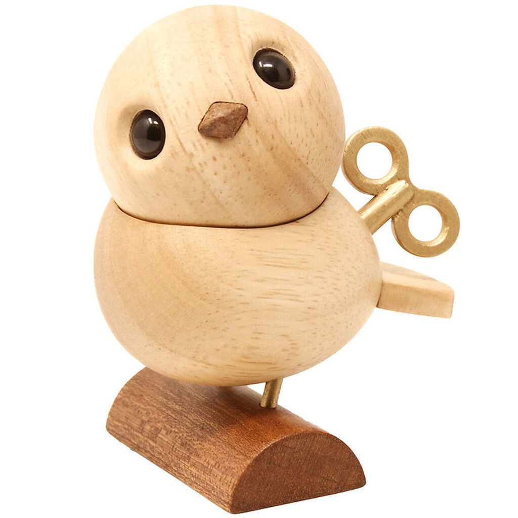 FableWood H.C. Andersen - Nattergalen - 8 cm - Natur/Guld